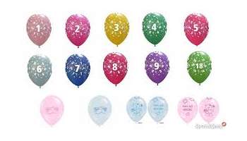 balony napełniane helem - numery