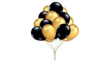 balony napełniane helem - złote i czarne